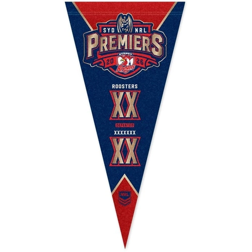 Sydney Roosters NRL Premiers 2026 Wall Pennant Flag P1! PRESALE