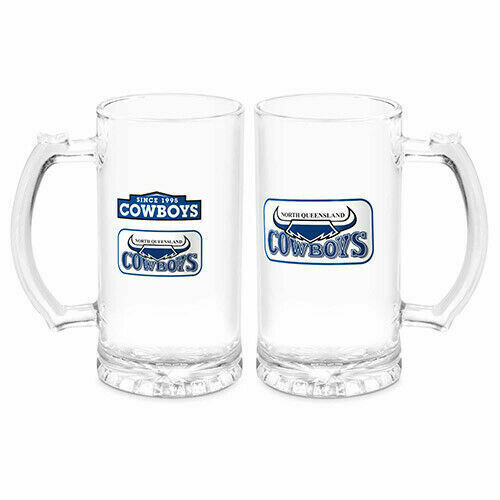 North Queensland Cowboys NRL Gift Team Logo Heritage Beer Glass Stein