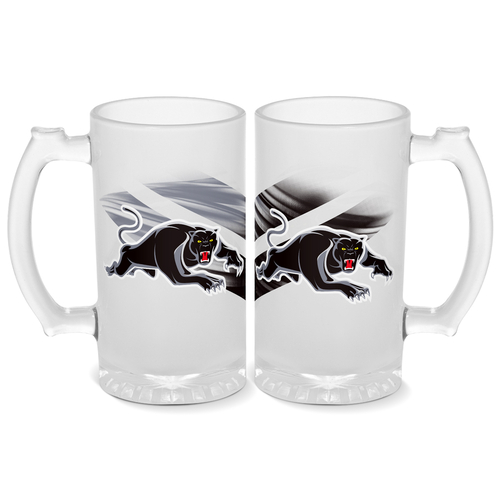 Penrith Panthers NRL Frosted Stein Glass!