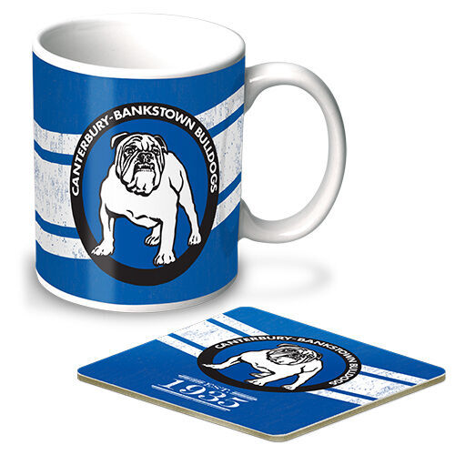 Canterbury Bankstown Bulldogs NRL Heritage Ceramic Cup Mug & Coaster Gift Set