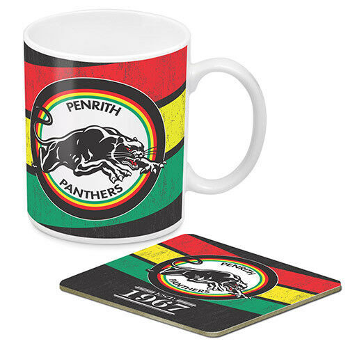 Penrith Panthers NRL Heritage Ceramic Cup Mug and Coaster Gift Set