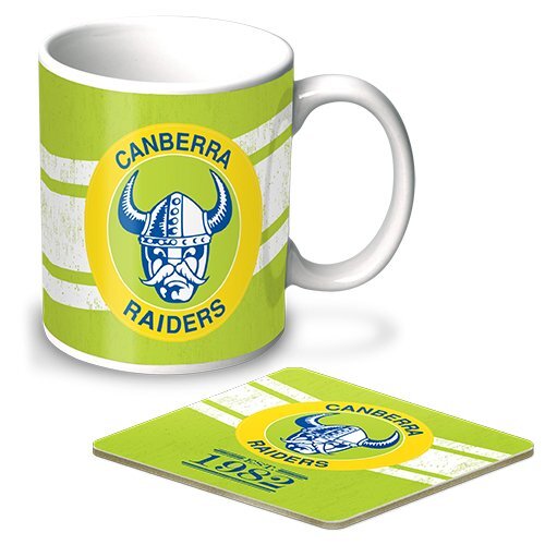 Canberra Raiders NRL Heritage Gift Team Logo Ceramic Coffee Cup Mug & Coaster!