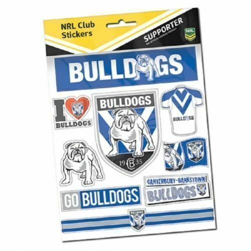 Canterbury Bulldogs Offical NRL Deluxe Club Stickers Sticker Sheet Pack