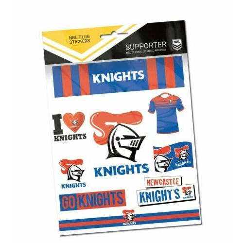 Official NRL Newcastle Knights Deluxe Club Stickers Sticker Sheet Pack