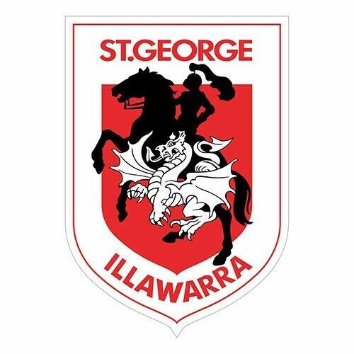 Official NRL St George Dragons Large Team Logo Die Cut Decal Sticker