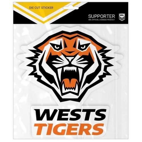 Official NRL West Tigers Large Team Logo Die Cut Decal Sticker