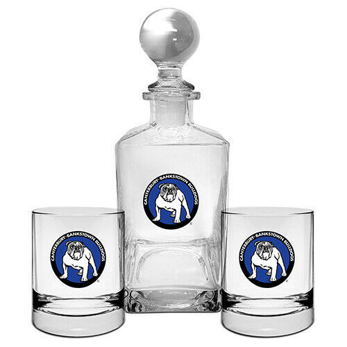 Canterbury Bulldogs NRL Heritage Logo Gift Decanter Set Spirit Glasses