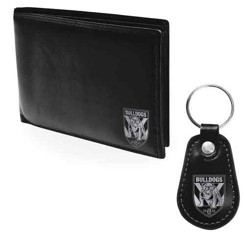 Official NRL Canterbury Bulldogs Wallet + Keychain Keyring Gift Set Pack