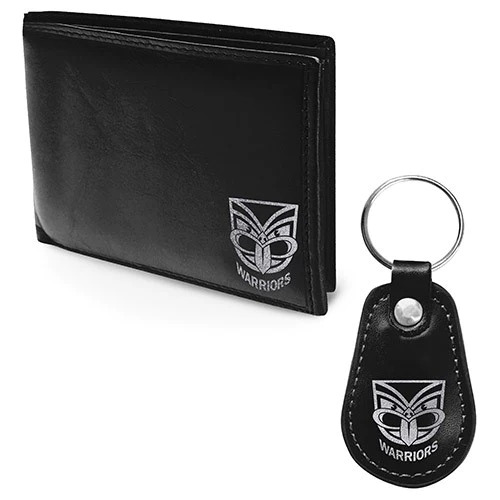 Official NRL New Zealand Warriors Wallet + Keychain Keyring Gift Set Pack