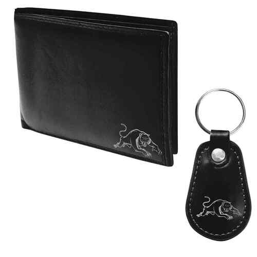Official NRL Penrith Panthers Wallet + Keychain Keyring Gift Set Pack