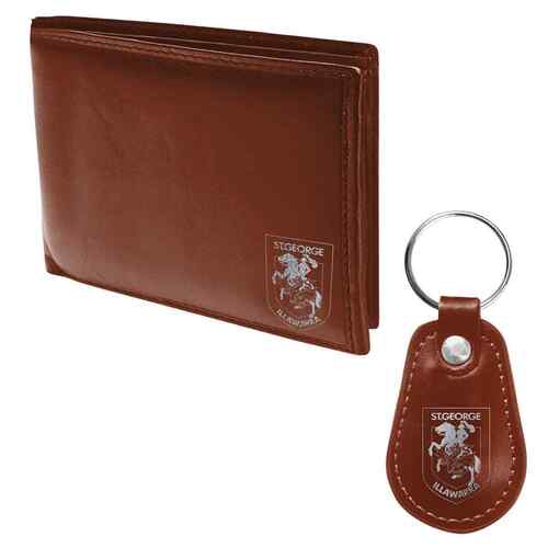 Official NRL St George Dragons Wallet + Keychain Keyring Gift Set Pack