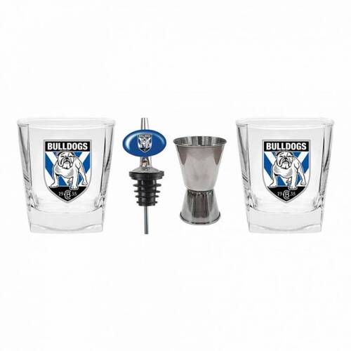 Canterbury Bulldogs NRL Spirit Glass & Jigger Pourer Gift Pack (Set of 2)