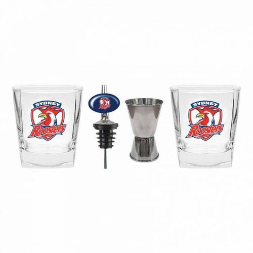 Sydney Roosters NRL Spirit Glass & Jigger Pourer Gift Pack (Set of 2)