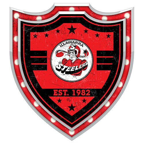 Illawarra Steelers ARL NRL Man Cave Bar Heritage Logo Light Up Shield Sign