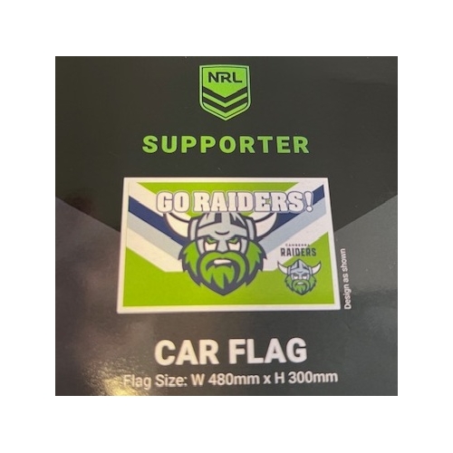 Canberra Raiders NRL Car Flag 30 cm x 49 cm x 2 Flags!
