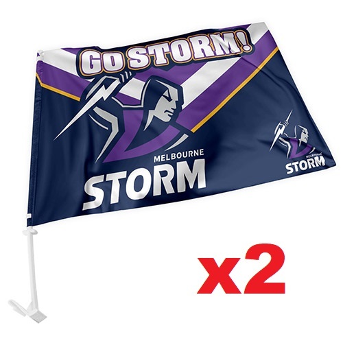 Melbourne Storm NRL Car Flag 30 cm x 49 cm! 2 Flags! 