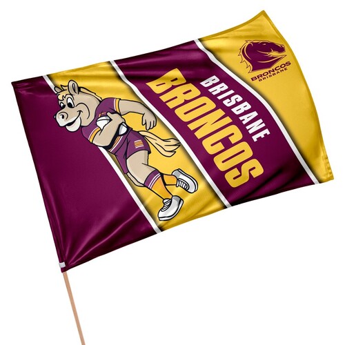 Official NRL Brisbane Broncos Retro Game Day Flag 60 x 90 cm (NO STICK/FLAG POLE)