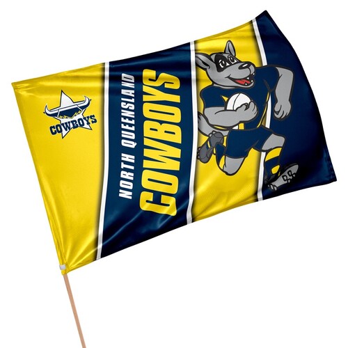 Official NRL North Queensland Cowboys Retro Game Day Flag 60 x 90 cm (NO STICK/POLE)