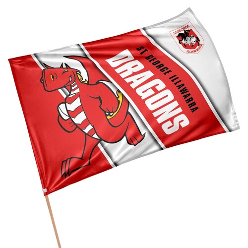 Official NRL St George ILL Dragons Retro Game Day Flag 60 x 90 cm (NO STICK/FLAG POLE)