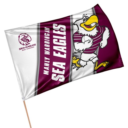 Official NRL Manly Sea Eagles Retro Game Day Flag 60 x 90 cm (NO STICK/POLE)