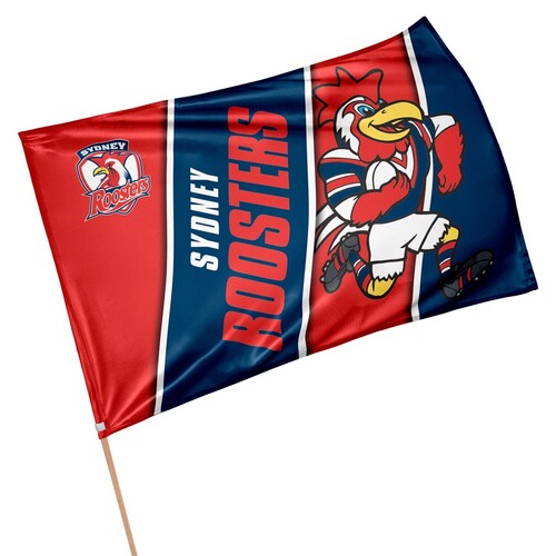 Official NRL Sydney Roosters Retro Game Day Flag 60 x 90 cm (NO STICK/FLAG POLE)
