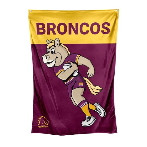 Official NRL Brisbane Broncos Mascot Wall Cape Flag (70 cm x 100 cm)!
