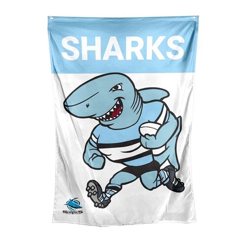 Official NRL Cronulla Sharks Mascot Wall Cape Flag (70 cm x 100 cm)!