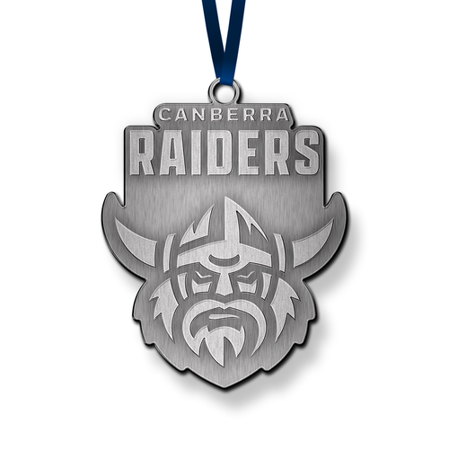 Official NRL Canberra Raiders 3D Metal Logo Christmas Ornament