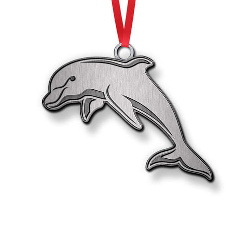 Official NRL Dolphins 3D Metal Logo Christmas Ornament