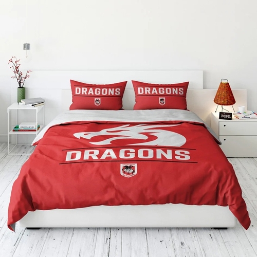 St George ILL Dragons NRL Team Double Quilt Cover Set!