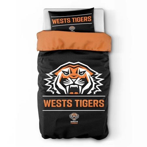 Wests Tigers NRL Team Single Quilt Cover! 