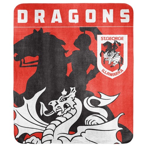 St George Illawarra Dragons NRL Polar Fleece Rug Throw Rug Blanket!