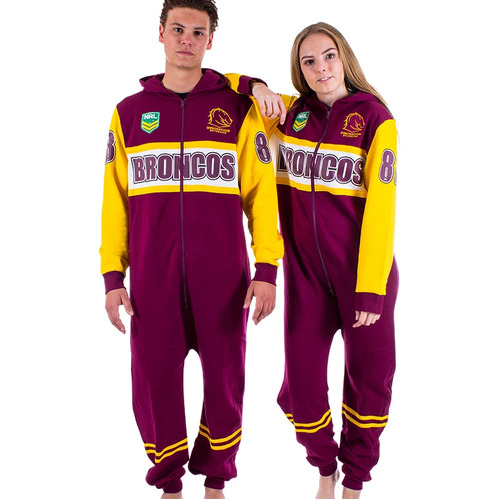 Brisbane Broncos NRL 2020 Adults Footysuit Pyjamas Sizes S-4XL!