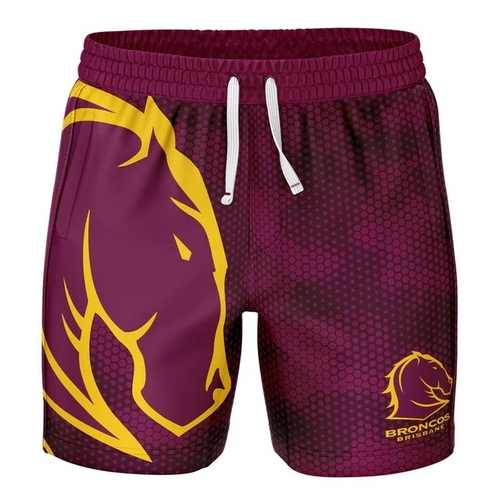 Brisbane Broncos NRL 'Big Shot' Volley Shorts Sizes Sizes S-5XL!