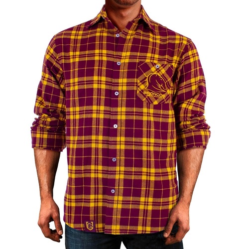 Brisbane Broncos NRL 2021 Flannel Shirt Button Up T Shirt Sizes S-5XL!