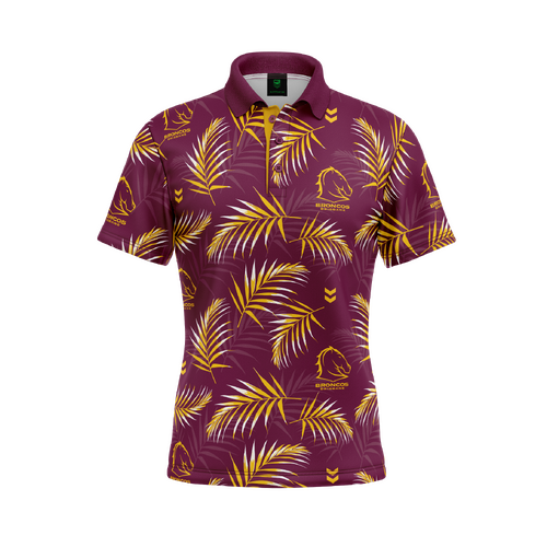 Brisbane Broncos NRL 'Palm Beach' Golf Polo Shirt Sizes Sizes S-5XL!