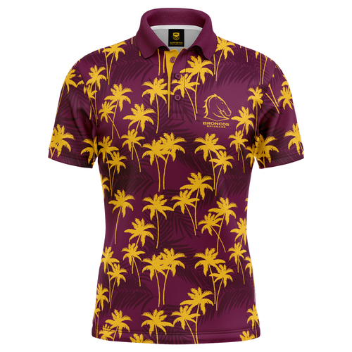 Brisbane Broncos NRL 'Par-Tee' Golf Polo T Shirt Sizes S-5XL!