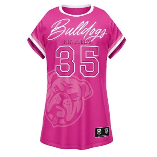 Canterbury Bulldogs NRL 'Fuchsia Force' T Shirt Dress Sizes 3-10!