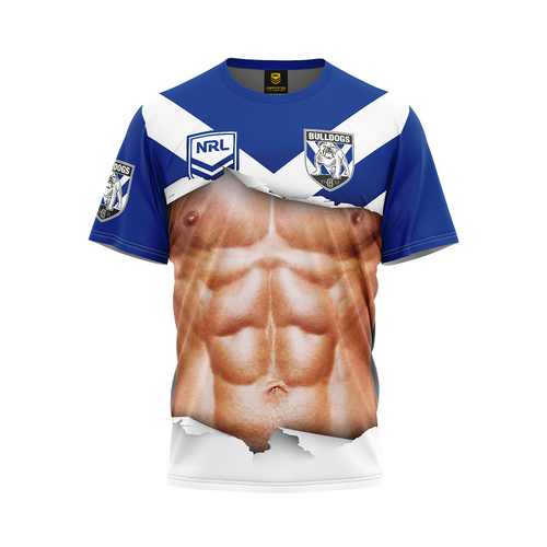 Canterbury Bankstown Bulldogs 2023 NRL 'Ripped Bod' T Shirts Sizes S-5XL!