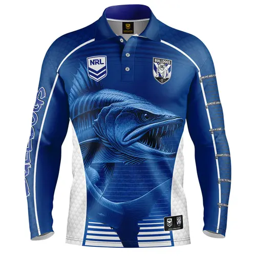 Canterbury Bankstown Bulldogs NRL Barracuda Fishing Shirt Mens Sizes S-5XL!