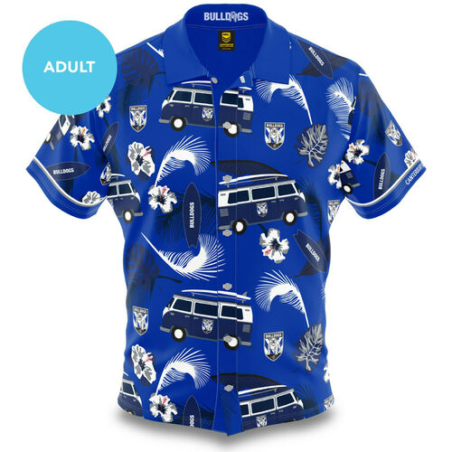 CB Bulldogs NRL 2020 Hawaiian Shirt Button Up Polo T Shirt Sizes S-5XL!