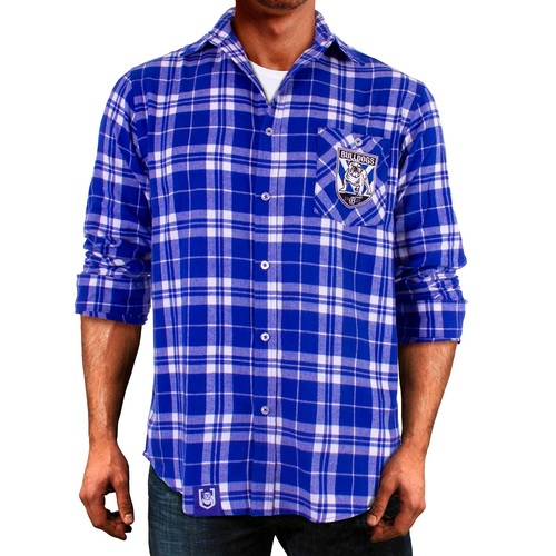 CB Bulldogs NRL 2021 Flannel Shirt Button Up T Shirt Sizes S-5XL!