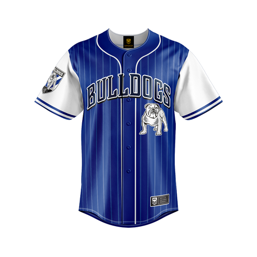 Canterbury Bankstown Bulldogs NRL Baseball Jersey Slugger T Shirt Sizes S-5XL!