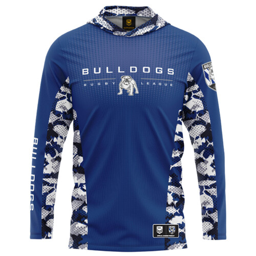 Canterbury Bulldogs NRL Reef Runner Hooded Fishing Shirt Sizes S-5XL!