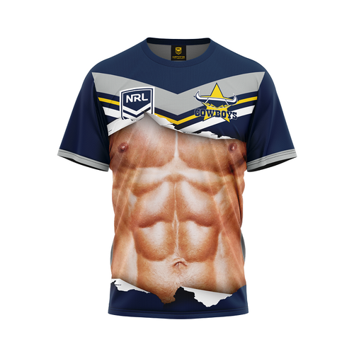 North Queensland Cowboys NRL 'Ripped Bod' T Shirts Sizes S-5XL!