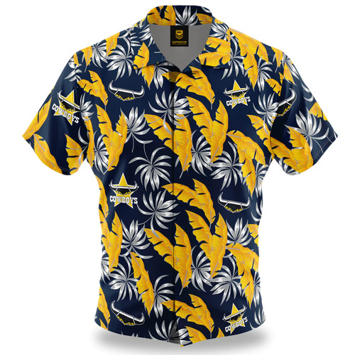 North Queensland Cowboys NRL Paradise Hawaiian Polo Shirt Sizes S-5XL!