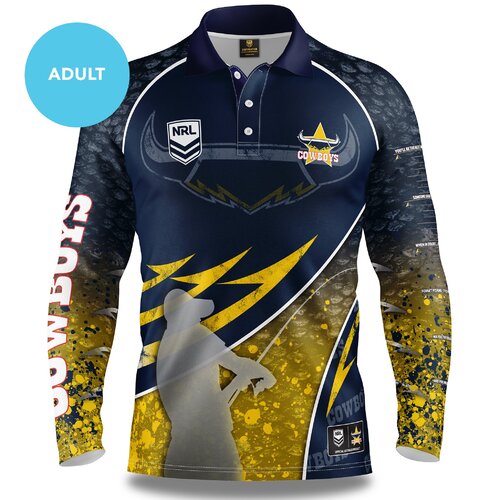 North Queensland Cowboys NRL 2020 Get Hooked Fishing Polo T Shirt Sizes S-5XL!