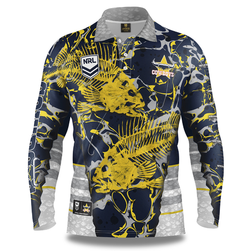 NQ Cowboys NRL 2021 Skeletor Fishing Polo T Shirt Sizes S-5XL!