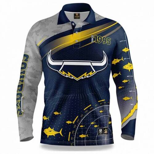 North Queensland Cowboys NRL Fishfinder Fishing Shirt Polo Sizes S-5XL!