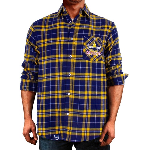 NQ Cowboys NRL 2021 Flannel Shirt Button Up T Shirt Sizes S-5XL!